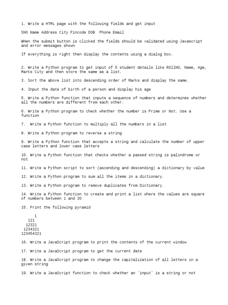 Assessment Programs Python Model | PDF | Java Script | Python ...