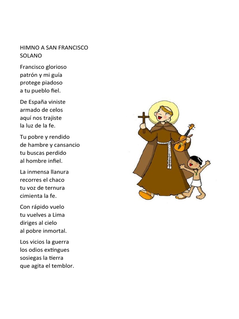 Himno A San Fransisco Solano | PDF