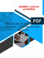 Politicas de Higiene y Seguridad Del Trabajo de La Empresa