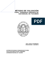 Metodo de Valuacion para Terrenos Urbanos de SM de Tucuman