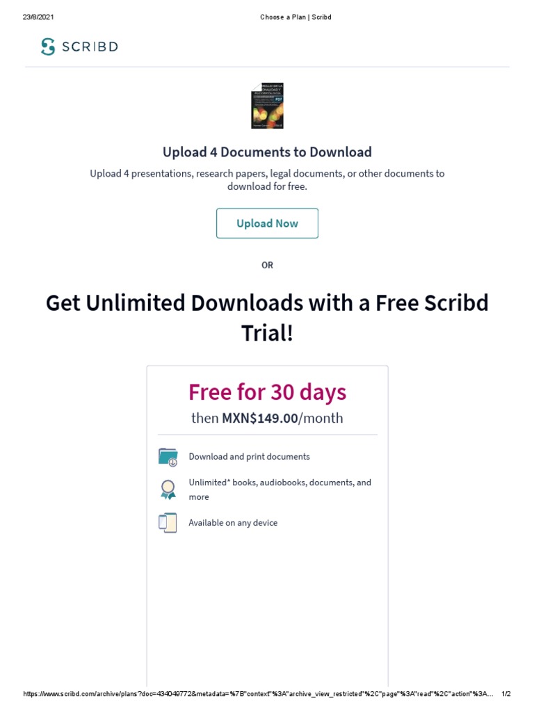Get Unlimited Downloads With A Free Scribd Trial! PDF Scribd Software