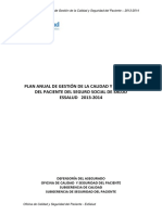 Plan Anual de Calidad y Seguridad Del Paciente 2013 - 27 Agosto