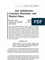Customer Satisfaction, Customer Retention, and Market Share