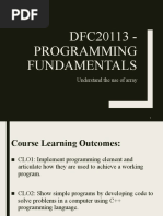 DFC20113 - Programming Fundamentals: Understand The Use of Array