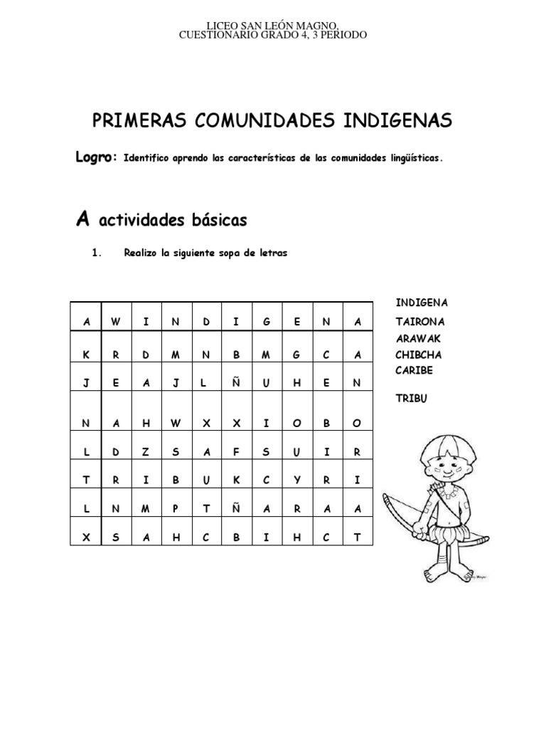 Cuestionario de Grupos Indigenas Grado 4 | PDF | Colombia | Pueblos ...