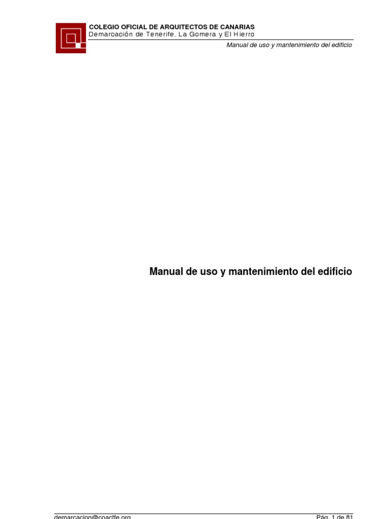 Manual de Uso y Mantenimiento Del Edificio | PDF | Ascensor | Tap (Válvula)