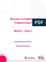 Welcome To English For Programming 2 Week 2 - Class 1