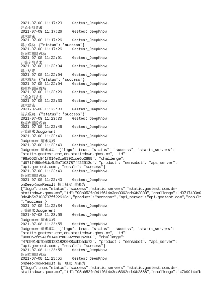 DeepKnow API Request Log | PDF | Internet Standards