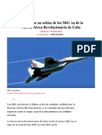 6 cosas que no sabías de los MiG-29 de la Fuerza Aérea Revolucionaria de Cuba 