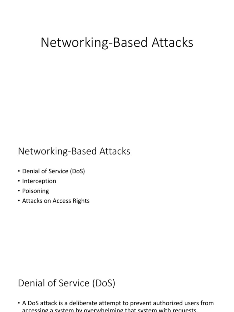 Understanding Networking Attacks | PDF | Denial Of Service Attack ...