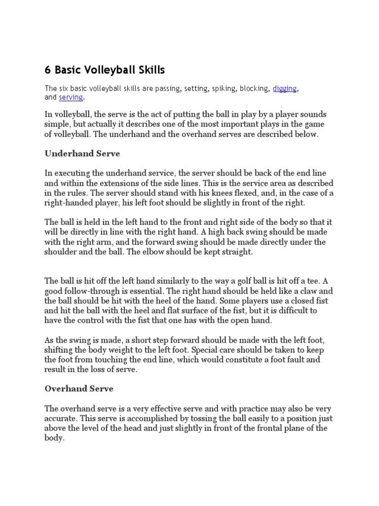 Pe4 Sports Script in Volleyball Skills PDF Volleyball Hobbies