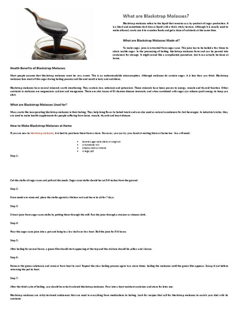Blackstrap Molasses A NutrientDense Superfood with Bone, Heart and