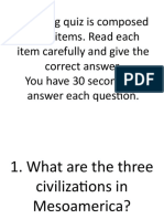 Long quiz composed of 20 science and history items