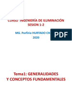 Curso Ingeniería de Iluminación Sesion 1-2: Mg. Porfirio Hurtado Chavez 2020