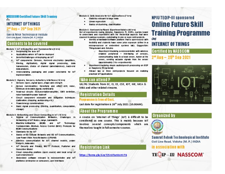 IoT Brochure | PDF | Internet Of Things | Computer Network