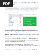 Read Data From A Closed Excel File