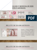 BILLETE DE $10 y Moneda de $200 Nueva y Antigua