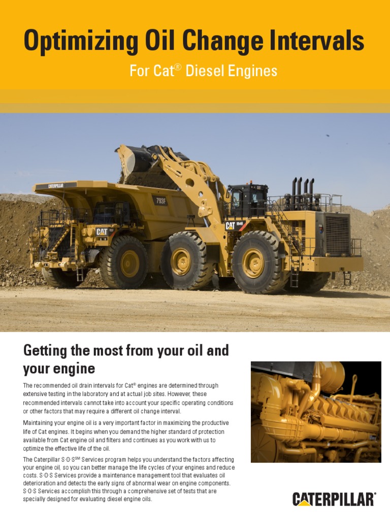 Optimizing Oil Change Intervals For Cat Diesel Engines PDF Motor Oil Engines