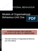 Organizational Behaviour: Models of Organisational Behaviour-Unit One