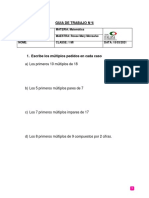 Guia de Trabajo N°4: A) Los Primeros 10 Múltiplos de 18