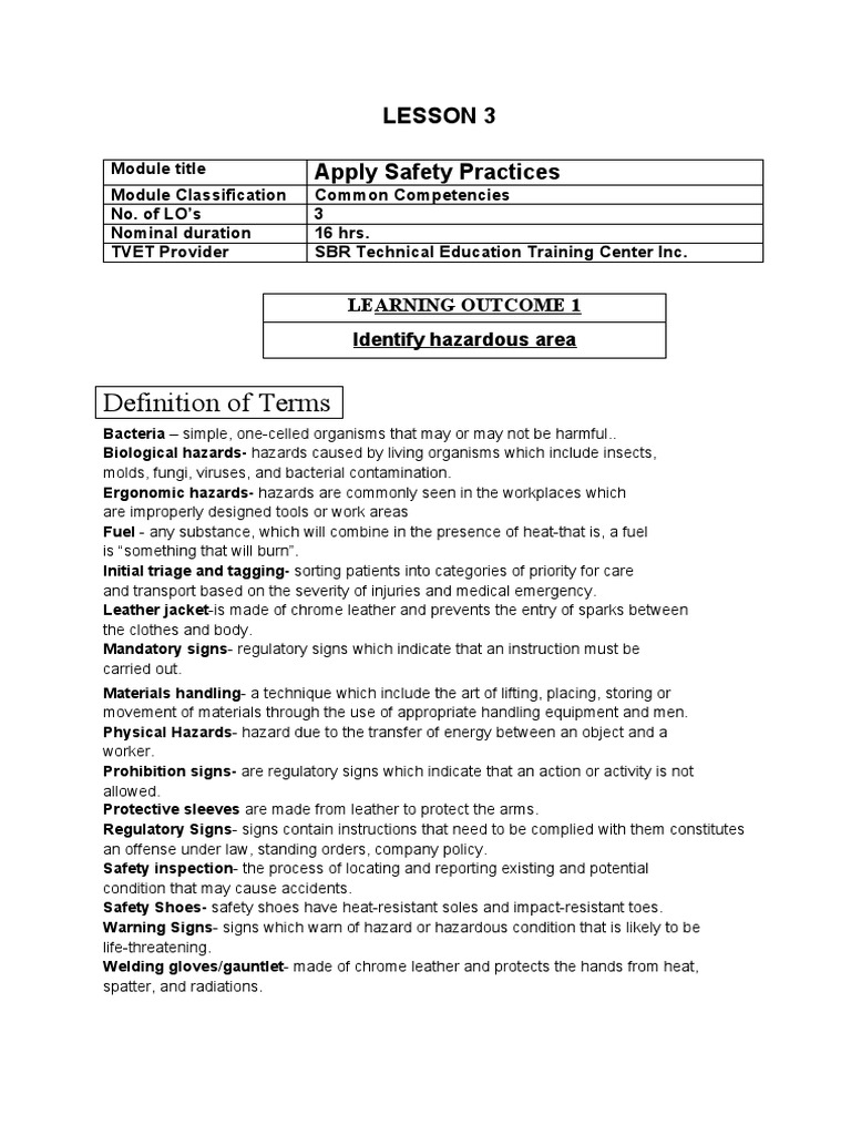 Safety Practices in Hazardous Locations | PDF | Personal Protective ...