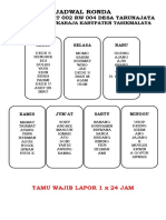 Jadwal Ronda Kp. Cikareo RT 002 RW 004