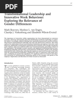 Transformational Leadership and Innovative Work Behaviour: Exploring The Relevance of Gender Differences