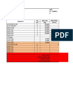 Production Plan: Barging Equipment No Min Charge Unit (Hours)