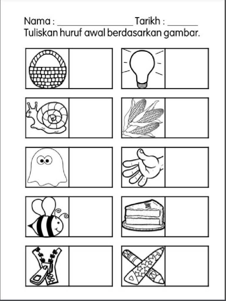 Huruf Konsonan Worksheet Pdf