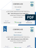 Greenmile Academy QMS Certificates