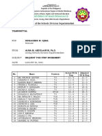 Transmittal of Step Increment 3