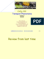 Transport Phenomena: Cheg 355