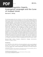 Perley, Bernard (2012) Zombie Linguistics: Experts, Endangered Languages and The Curse of Undead Voices