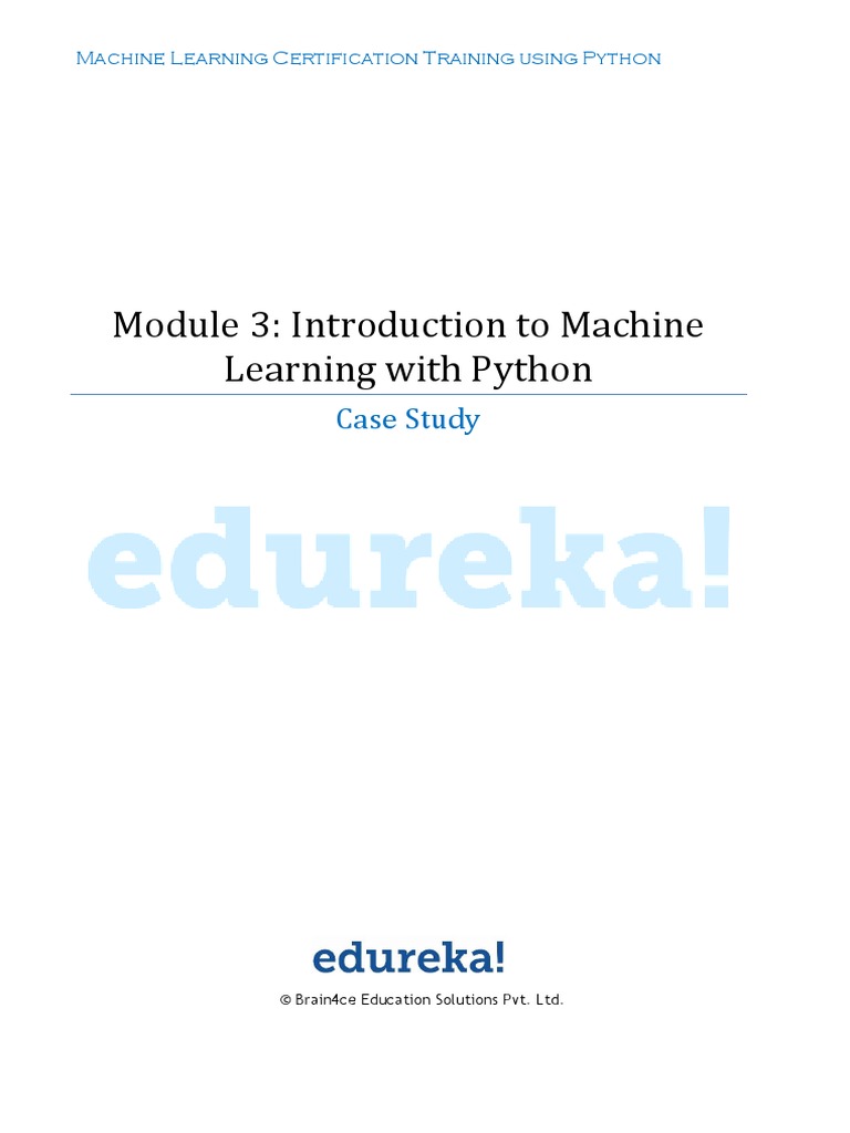 Module 3: Introduction To Machine Learning With Python: Case Study | PDF
