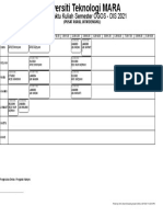 Jadual Waktu Kuliah Semester OGOS - DIS 2021: (Pusat Asasi, Uitm Dengkil)