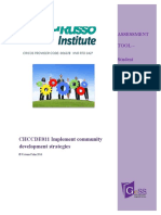 CHCCDE011 Implement Community Development Strategies: Assessment Tool - Student Assessment