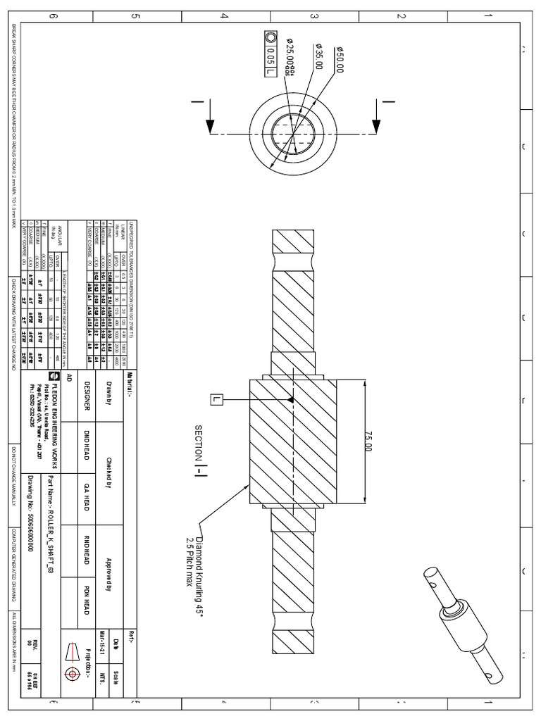 Knurling Shaft PDF Mechanical Engineering