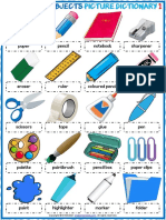 Stationery Objects Vocabulary Esl Picture Dictionary Worksheets For Kids