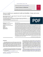 Access To Health Care, Reproductive Health and Disability A Large Scale Survey in Sierra Leone