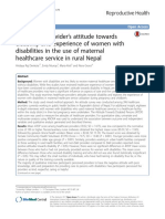 Healthcare Provider's Attitude Towards Disability and Experience of Women With Disabilities in The Use of Maternal Healthcare Service in Rural Nepal