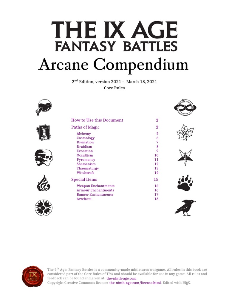 Arcane Compendium: 2 Edition, Version 2021 - March 18, 2021 Core Rules ...
