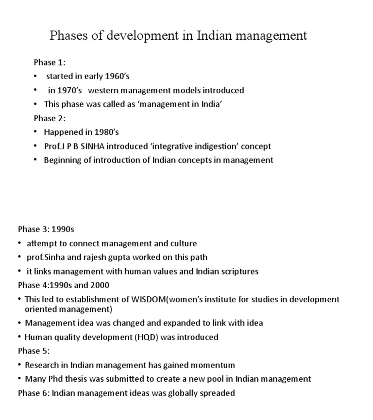 Evolution of Indian Management Phases | PDF | Career & Growth | Self ...