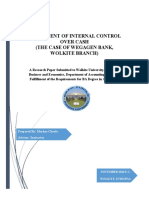 Assessment of Internal Control Over Cash (The Case of Wegagen Bank, Wolkite Branch)