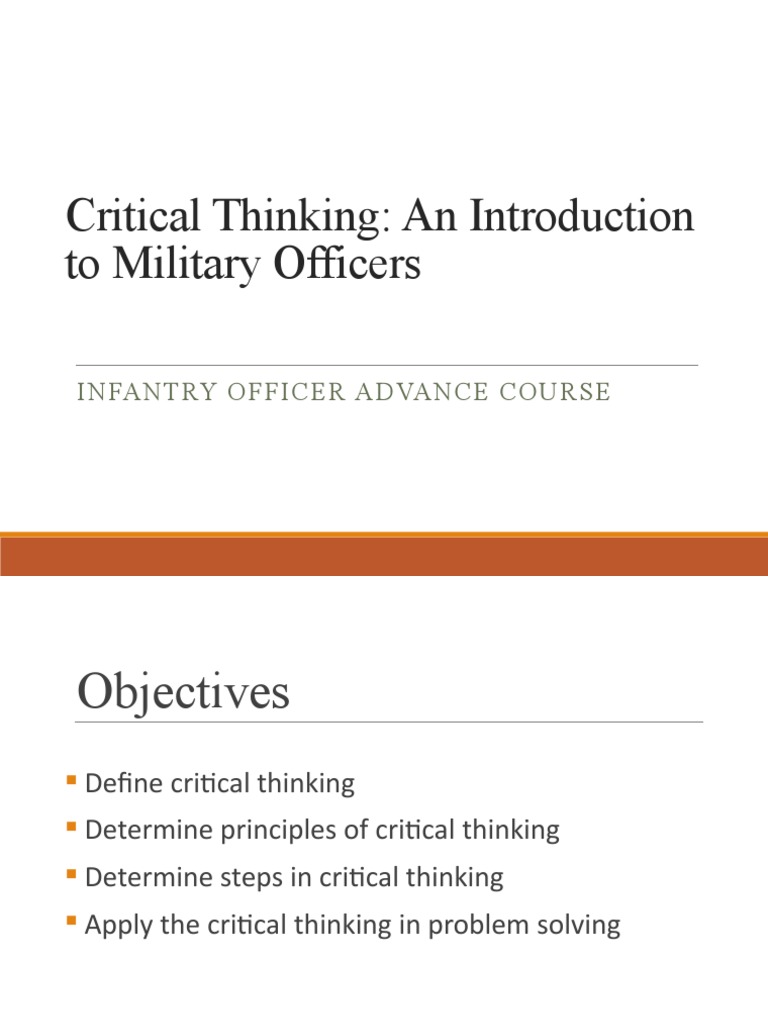 Critical Thinking for Military Officers | PDF | Critical Thinking | Thought