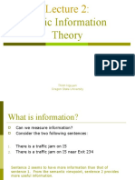 Basic Information Theory: Thinh Nguyen Oregon State University
