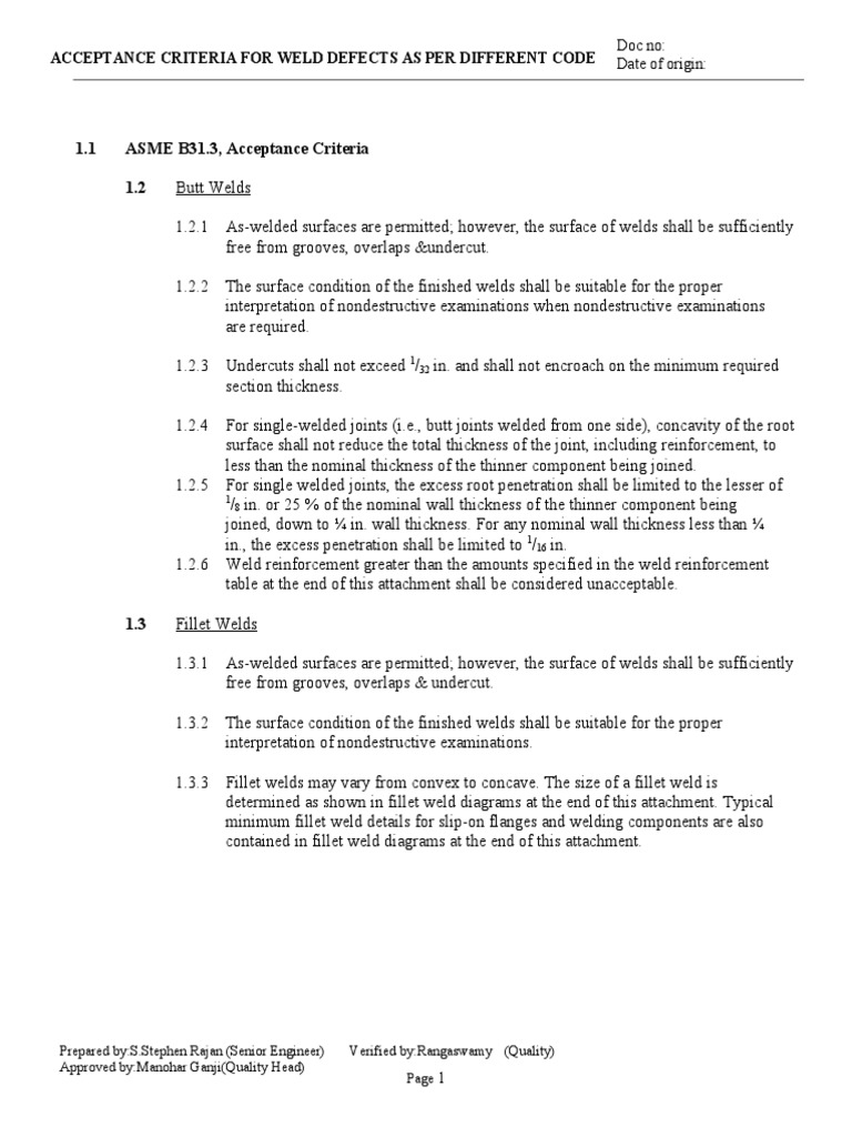 Asme B31.3 Acceptance Criteria
