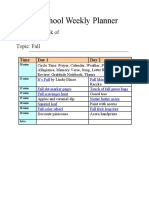 Fall Preschool Plan