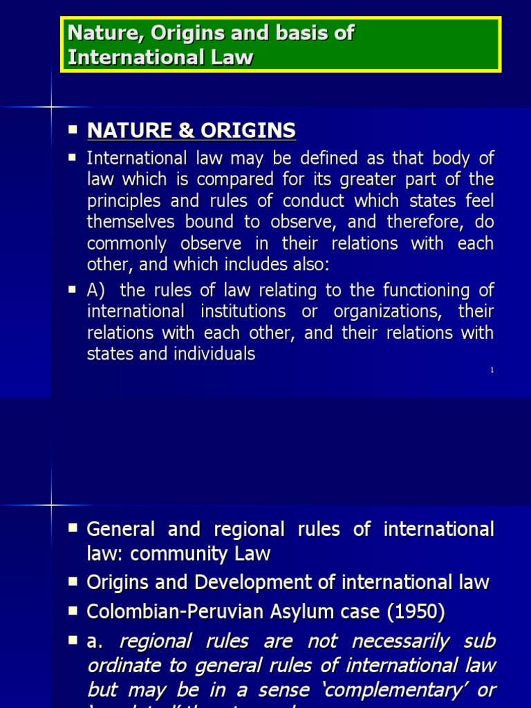 CHAPTER I NATURE, ORIGINS AND BASIS OF INTERNATIONAL LAW STARKS | PDF ...