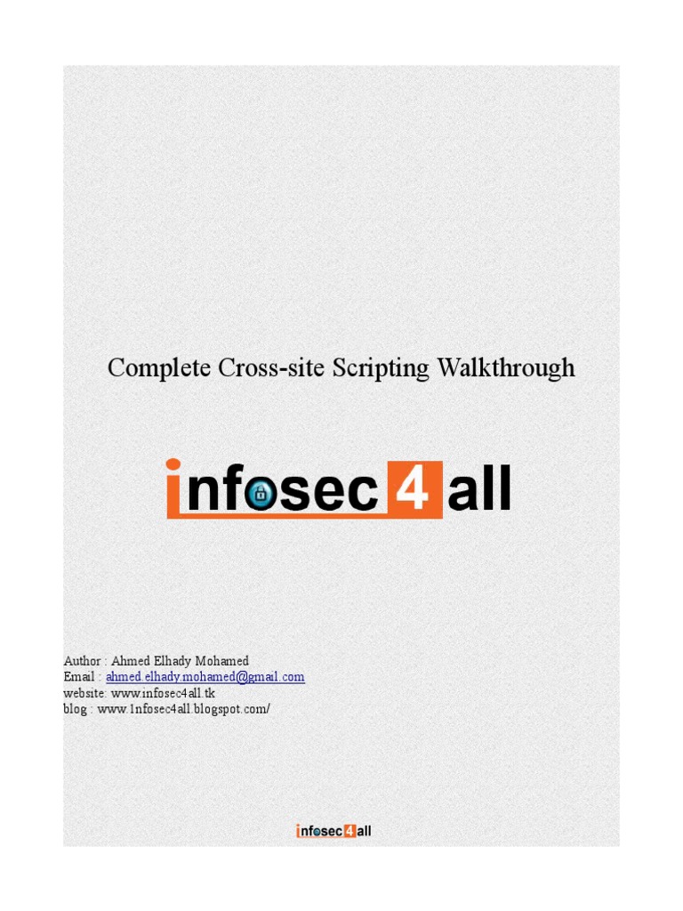 Complete Cross Site Scripting Walkthrough | PDF | Computer Networking ...