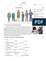 Worksheet Clasa 5A